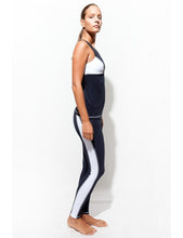 Load image into Gallery viewer, Navy/White Crossed Plunge Top
