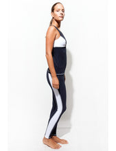 Load image into Gallery viewer, Navy/White Crossed Plunge Top