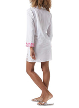 Load image into Gallery viewer, Dora White / Hot Pink Kaftan