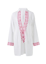 Load image into Gallery viewer, Dora White / Hot Pink Kaftan