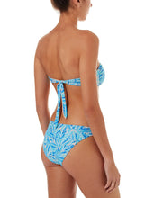 Load image into Gallery viewer, Martinique Blue Leaf Bandeau Padded Twist Bikini