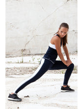 Load image into Gallery viewer, Navy/White Stripe Leggings