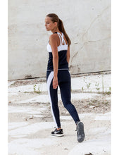 Load image into Gallery viewer, Navy/White Stripe Leggings