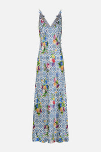 Wall To Wall Wonders V Neck Full Length Bias Slip Dress