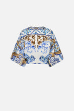 Load image into Gallery viewer, Azul Adventures Tie Front Puff Sleeve Top
