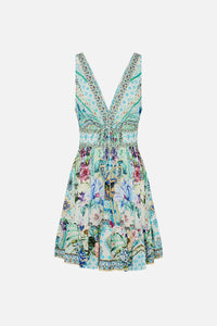 Sunrise In Sintra Shirred Waist Detail Mini Dress
