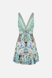 Sunrise In Sintra Shirred Waist Detail Mini Dress