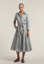 Load image into Gallery viewer, Danette85 Blue Striped Linen Shirt Dress
