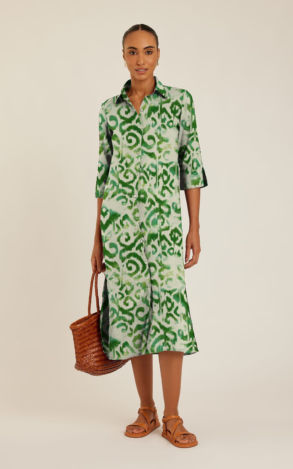 Tanger Side Slit Long Shirt Dress