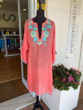 Load image into Gallery viewer, Bianca Dress in Melon Turquoise And Taupe
