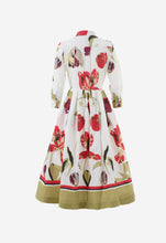 Load image into Gallery viewer, Sara Roka – Elenat 85/B Red Iris Floral Wrap Shirtdress
