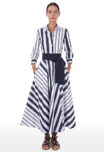 Load image into Gallery viewer, Caleigh midi length button down 3/4 sleeve shirtdress
