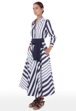 Load image into Gallery viewer, Caleigh midi length button down 3/4 sleeve shirtdress
