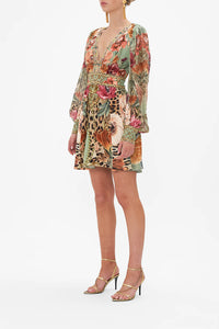 Grow and Glow Short Dress With Blouson Sleeve
