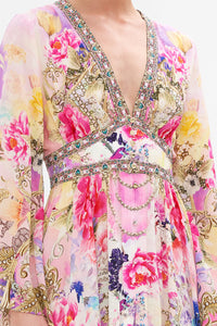 Sonic Symphonies Kimono Sleeve Dress With Shirring Detail