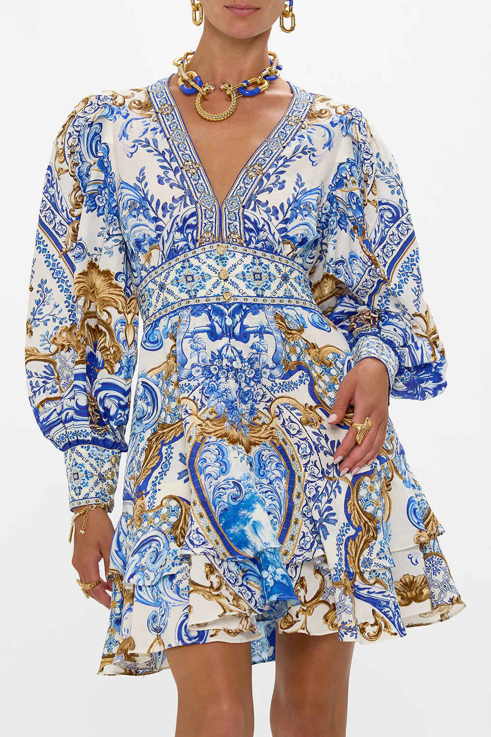 Azul Adventures Button Front Frill Dress