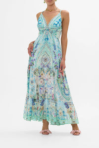 Sunrise In Sintra Bead Strap Panel Dress
