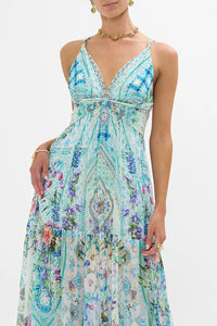 Sunrise In Sintra Bead Strap Panel Dress