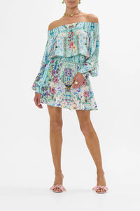 Sunrise In Sintra Off Shoulder Short Dress
