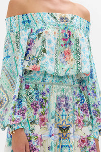 Sunrise In Sintra Off Shoulder Short Dress