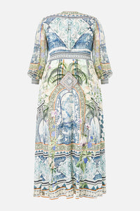 Jardim Party Button Dress with Shaped Waistband