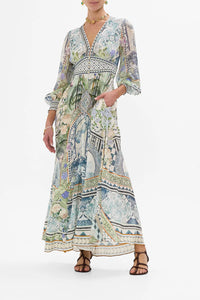 Jardim Party Button Dress with Shaped Waistband