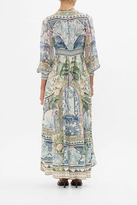 Jardim Party Button Dress with Shaped Waistband