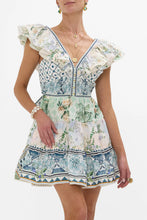 Load image into Gallery viewer, Jardim PartyTiered Short Dress With Neck Frill
