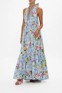Wall To Wall Wonders Ruffle Hem Halter Dress