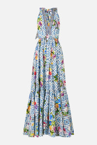 Wall To Wall Wonders Ruffle Hem Halter Dress