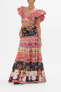 Faith, Luck & Justice Ruffle Wrap Top