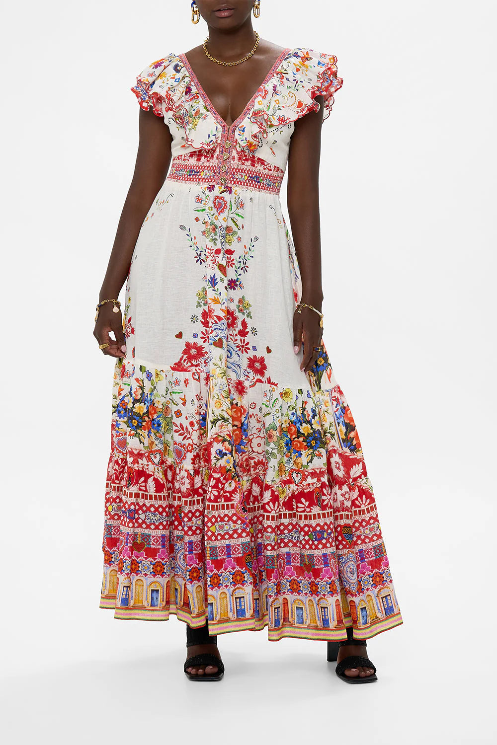 Faith, Luck & Justice Tiered Dress With Neck Frill