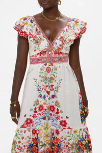 Faith, Luck & Justice Tiered Dress With Neck Frill
