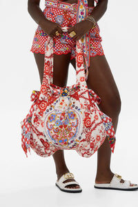 Faith, Luck & Justice Drawstring Beach Bag
