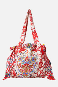 Faith, Luck & Justice Drawstring Beach Bag