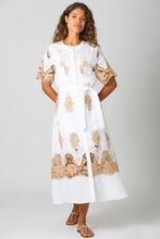 Load image into Gallery viewer, Coraline Two-tone Linen Embroidered Dress
