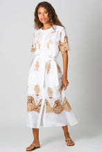 Load image into Gallery viewer, Coraline Two-tone Linen Embroidered Dress
