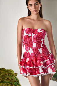 Florie White Morgana Blossom Short Dress