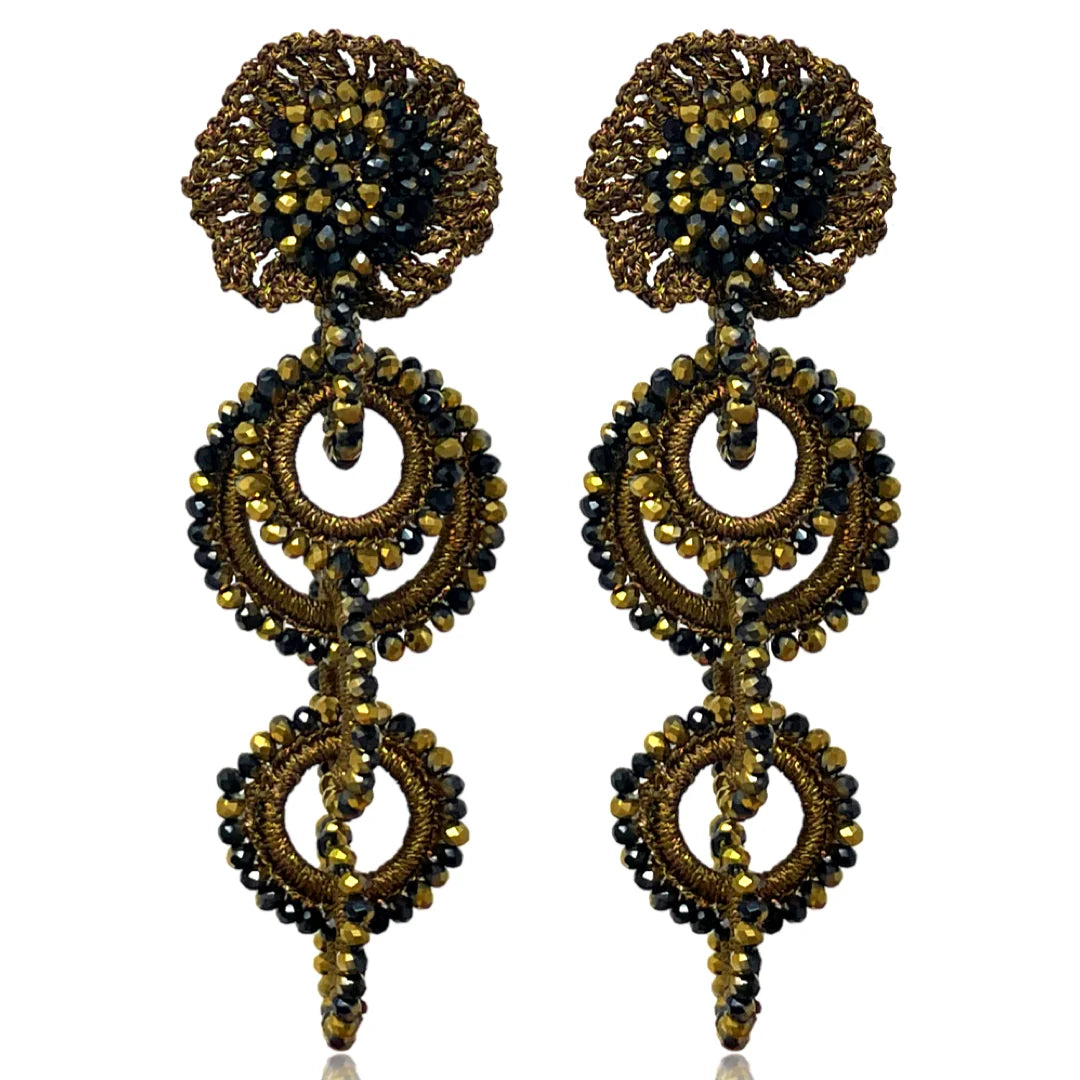Salento Iridescent Black / Gold Earrings
