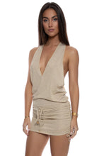 Load image into Gallery viewer, Cosita Buena T-Back Mini Dress – Gold Rush
