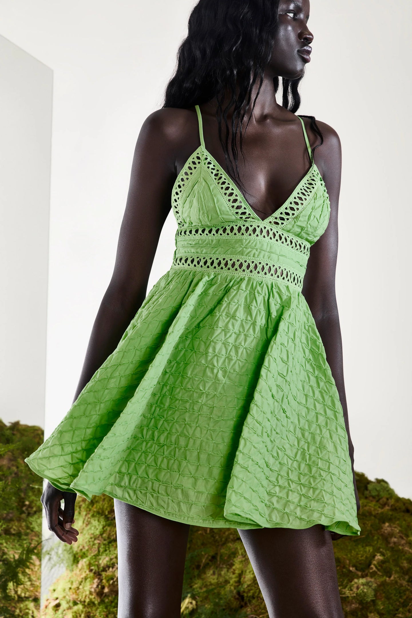 Lavene Green Short Dress