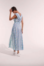 Load image into Gallery viewer, Agnus Blue Waves Flowers Long Dress
