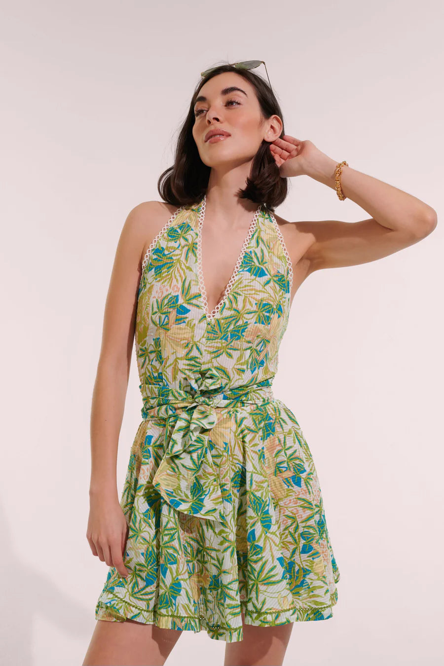 Beth Green Orchid Mini Dress