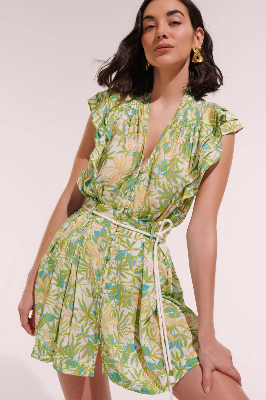 Bice Green Orchid Mini Dress