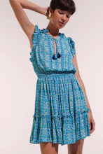 Load image into Gallery viewer, Triny Aqua Coleus Mini Dress
