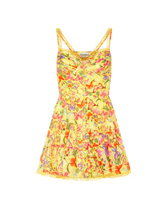 Angy Borboleta Amarillo Short Dress