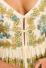 Load image into Gallery viewer, Sonia Linen Midi Dress in Blue/Green Floral
