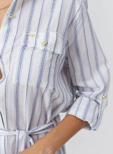 Load image into Gallery viewer, Darcy Stripe Linen Midi Dress

