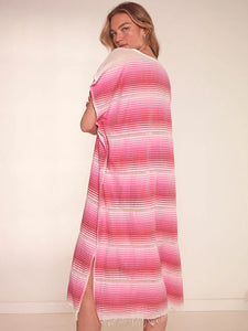 Dalila V Neck Kaftan In Feven Fuchsia