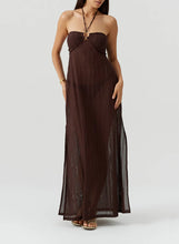 Load image into Gallery viewer, Harriet Brown Halter Dress
